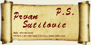 Prvan Šutilović vizit kartica